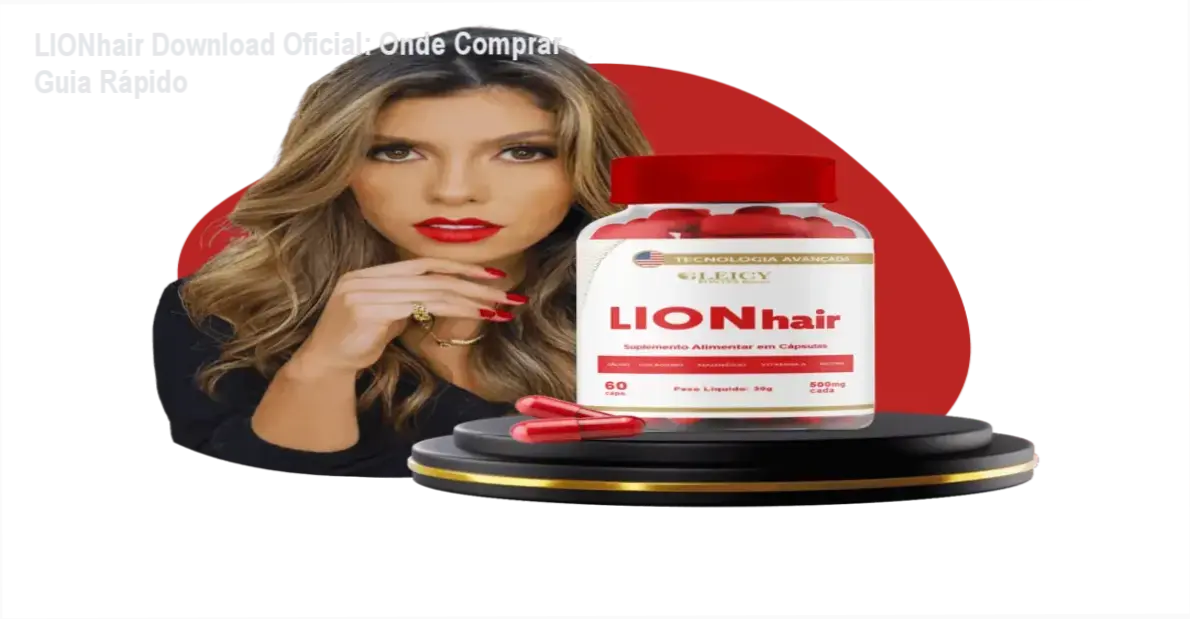 Mulher aplicando LIONhair para fortalecer cabelos e unhas com fórmula ultra concentrada