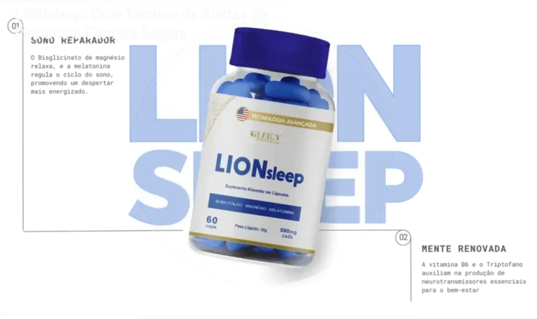 Imagem demonstrando sinais de pirataria e embalagem original do suplemento LIONsleep