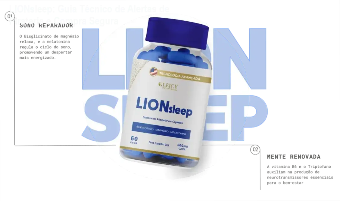 Imagem demonstrando sinais de pirataria e embalagem original do suplemento LIONsleep