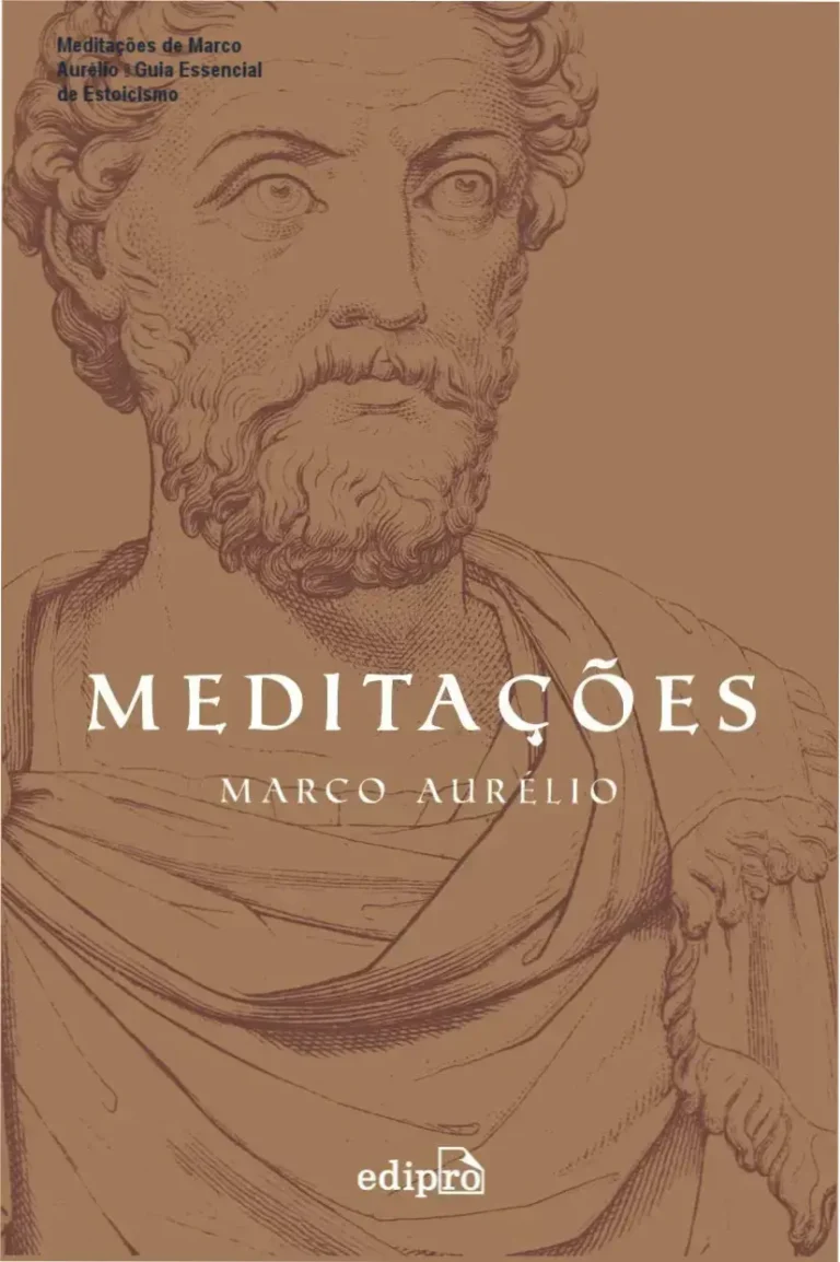 Ilustração da capa da trolling edição de Meditações de Marco Aurélio com postais e marcador