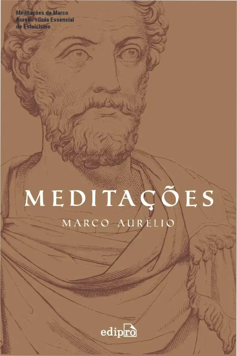 Ilustração da capa da trolling edição de Meditações de Marco Aurélio com postais e marcador