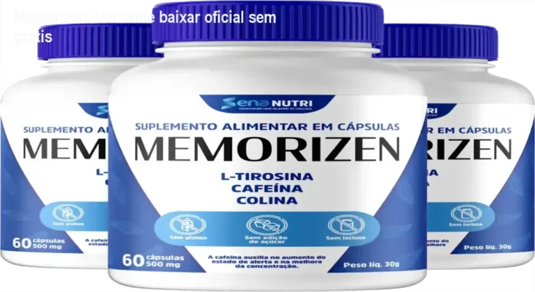Imagem de cápsulas do Memorizen mostrando benefícios em memória e foco