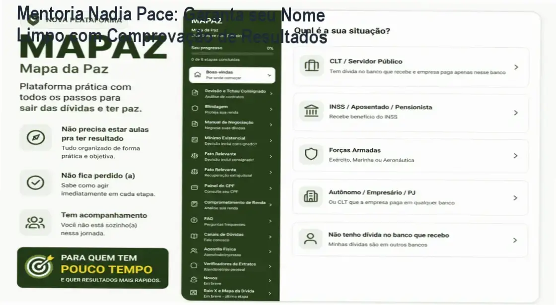 Mentoria Nadia Pace: Solução para acabar com dívidas bancárias e proteger seu nome