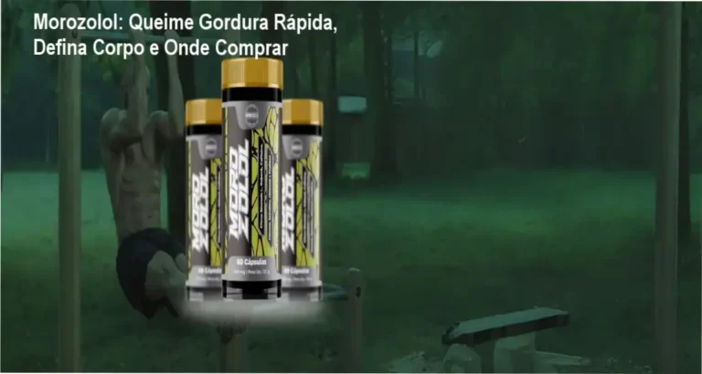 Frasco de Morozolol ao lado de destaque da promoção de lançamento, indicando onde comprar online