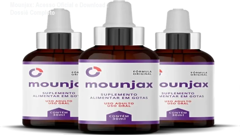 Frasco do suplemento Mounjax gotas para emagrecimento natural com destaque para formulação sublingual.