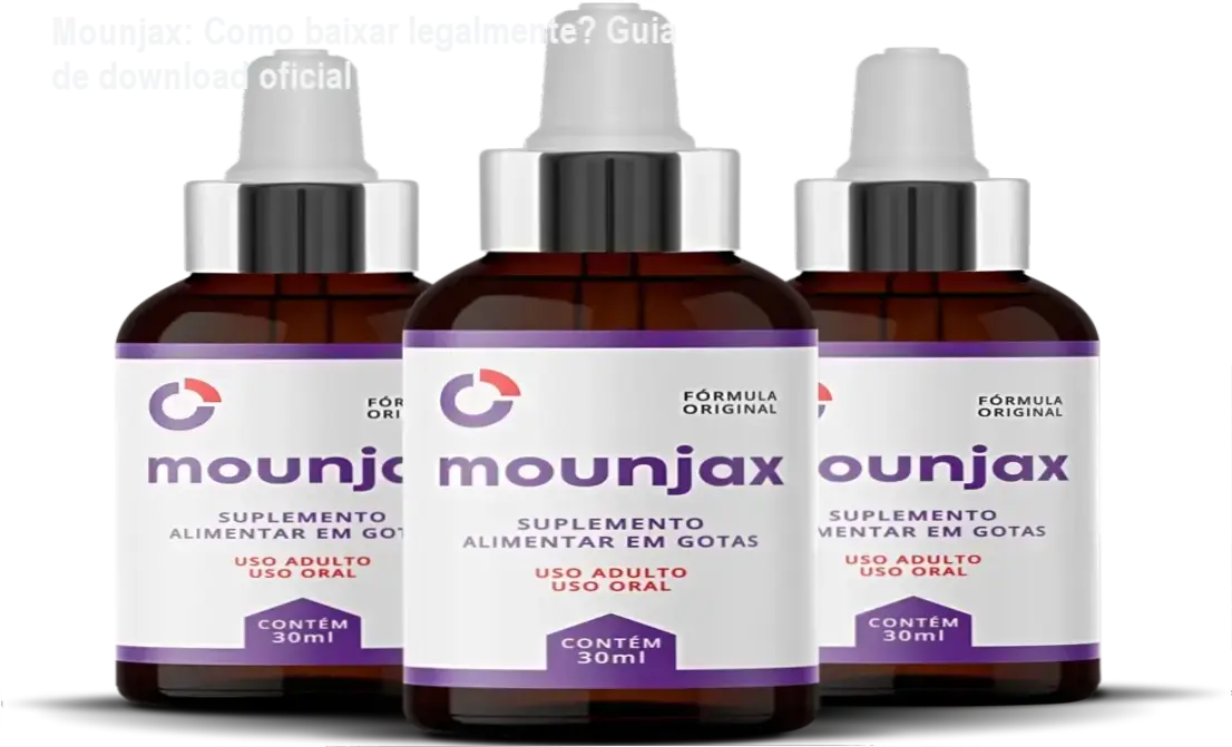 Frasco de gotas Mounjax sobre fundo neutro, destacando a fórmula natural para queima de gordura