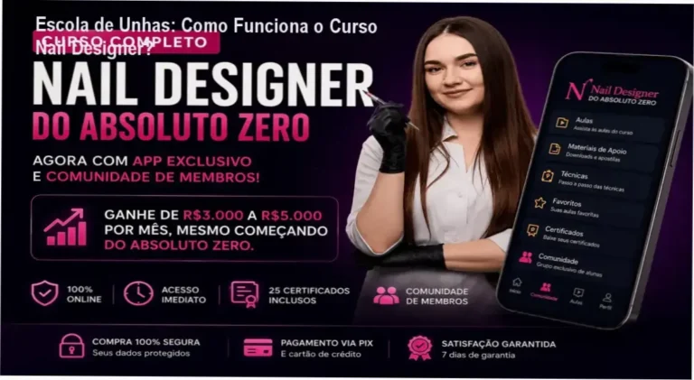 Nail Designer Pro 4.0 Escola de Unhas Profissionais bastidores e funcionamento interno do curso