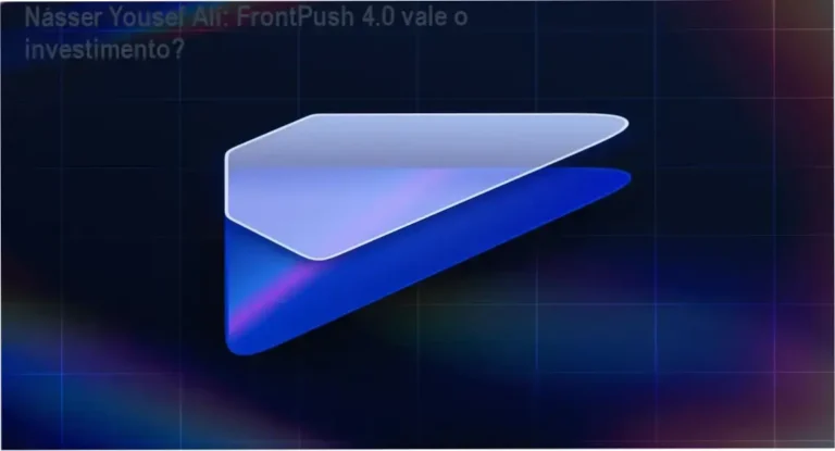 Násser Yousef Ali apresentando o curso FrontPush 4.0 com foco em UI, front‑end e motion design