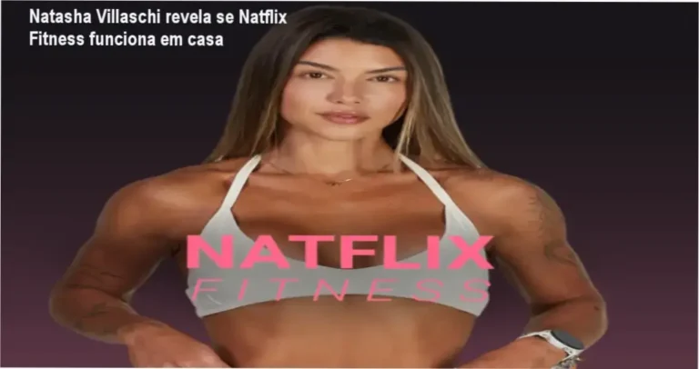 Natflix Fitness de Natasha Villaschi exibindo treino em casa no interior da plataforma