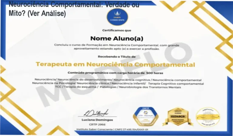 Neurociência Comportamental para Terapeutas do Instituto Saber Consciente - bastidores e visão interna