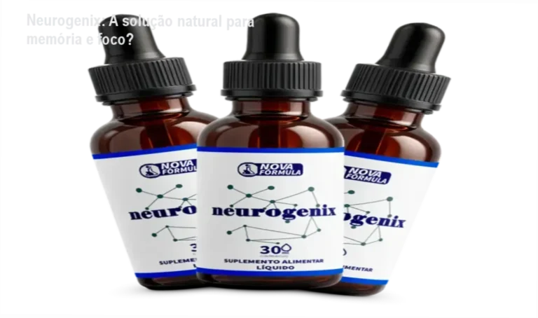 Suplemento Neurogenix com cápsulas e ingredientes naturais para saúde cerebral
