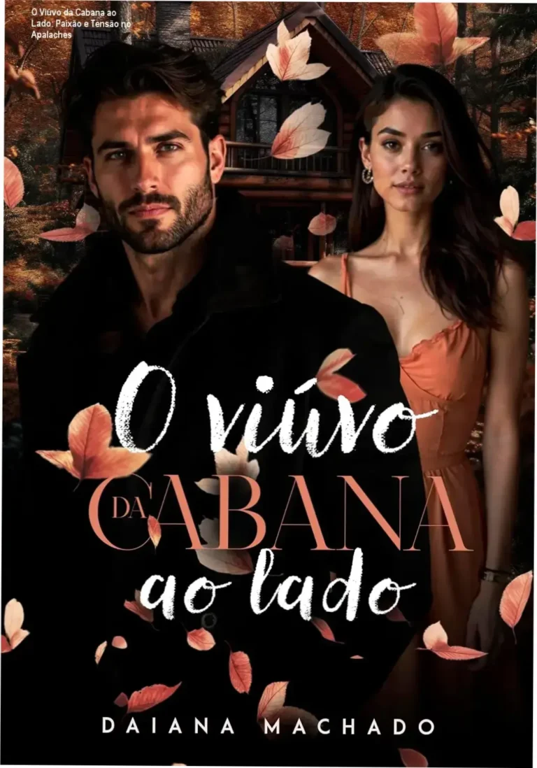 Capa do eBook O Viúvo da Cabana ao Lado, mostrando Lia em cenário corporativo próximo a um cowboy viúvo em paisagem apalachiana