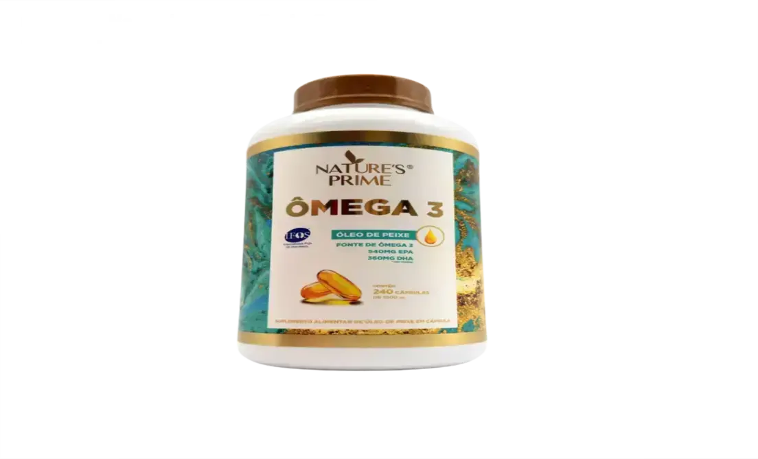 Suplemento Ômega 3 da Nature's Prime para saúde cardiovascular e articular.