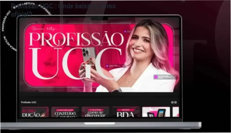 Captura de tela mostrando onde baixar o curso Profissão UGC no site oficial