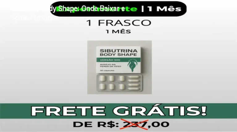 Suplemento natural Sibutrina Body Shape com 12 nutrientes que aceleram metabolismo e controlam compulsão alimentar