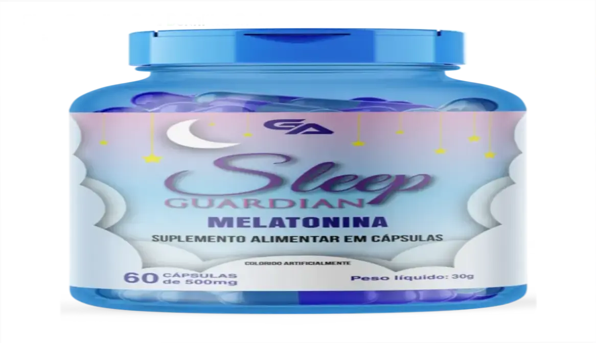 Pote de Sleep Guardian com cápsulas para sono profundo e redução de ansiedade