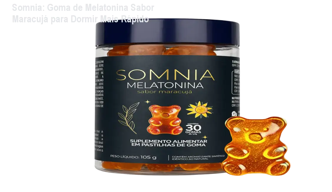 Somnia: Goma de Melatonina Sabor Maracujá para Dormir Mais Rápido