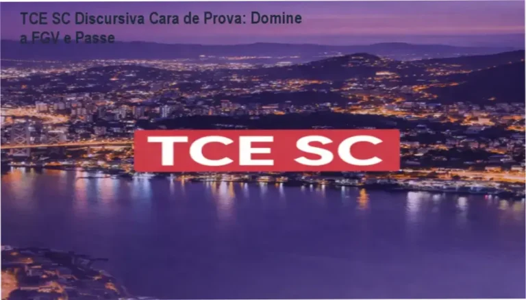 Visão geral do curso TCE SC Discursiva Cara de Prova com foco em correções individuais e simulados da banca FGV