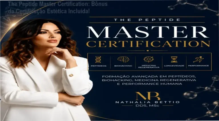 The Peptide Master Certification com bônus de certificação estética e materiais complementares