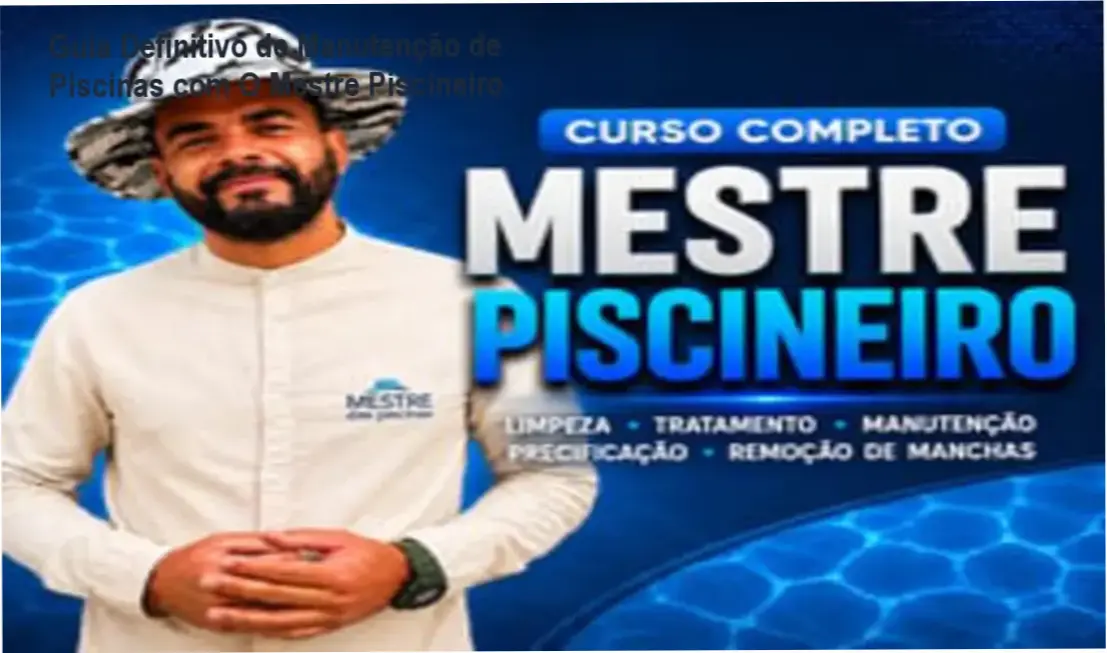Aluno praticando técnicas práticas de limpeza de piscinas com orientação do curso