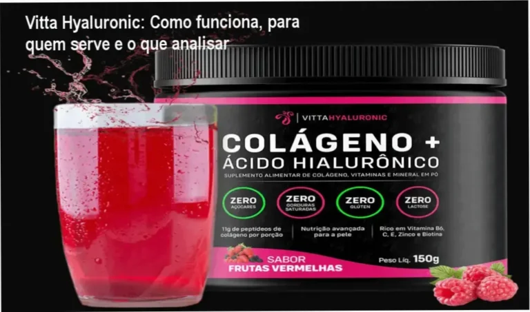 Vitta Hyaluronic em pó, destaque para sabor agradável e ação anti-idade