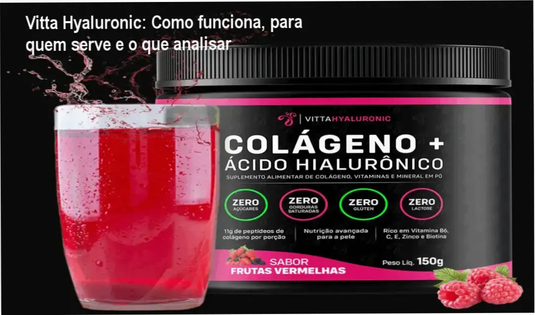 Vitta Hyaluronic em pó, destaque para sabor agradável e ação anti-idade