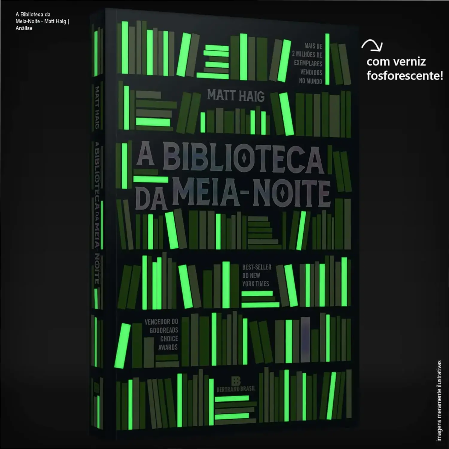 Capa do livro A Biblioteca da Meia-Noite de Matt Haig, edição em português pela Bertrand Brasil