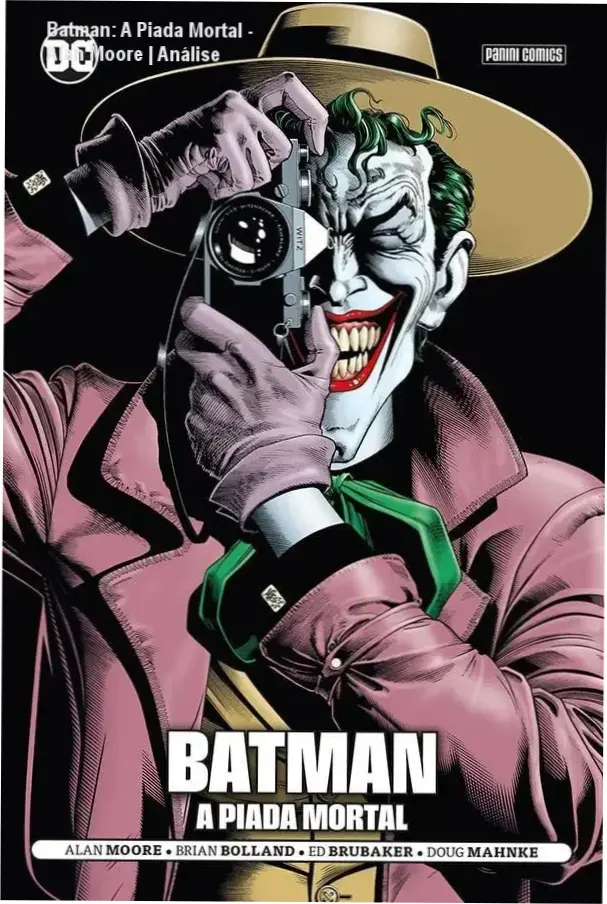 Capa da graphic novel Batman: A Piada Mortal edição Panini com arte de Brian Bolland