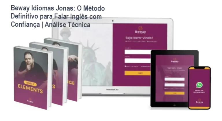 Curso Beway 2.0 de Jonas: Aulas interativas e treino prático de fala em Inglês com aulas ao vivo no WhatsApp.