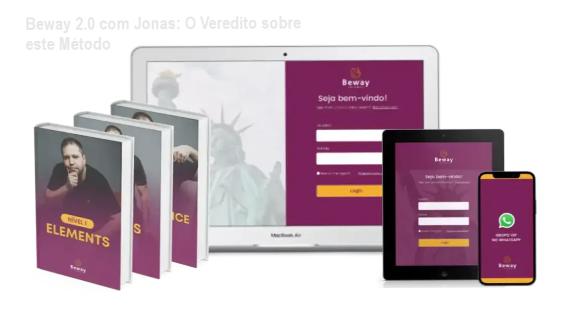 Interface e bastidores da plataforma de ensino do Beway 2.0 do Professor Jonas
