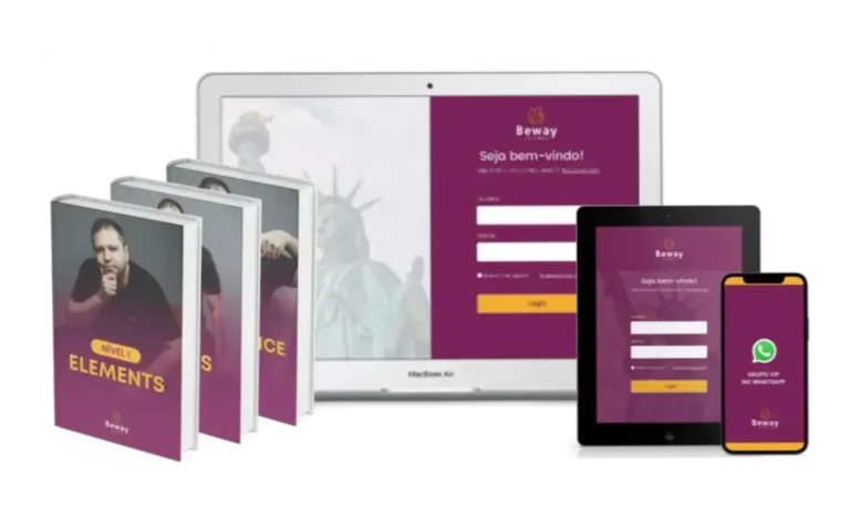 Interface do curso Beway 2.0 do Professor Jonas com foco em módulos de conversação e fluência