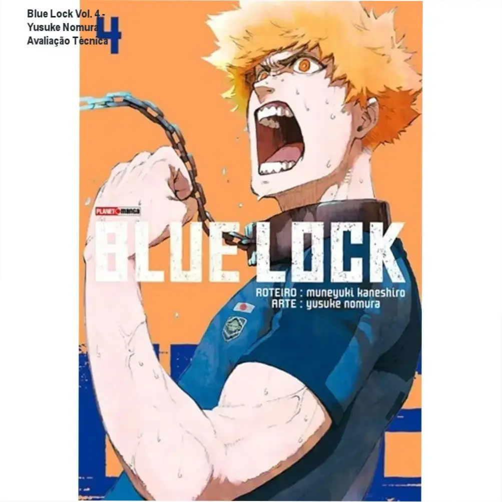 Capa do mangá Blue Lock volume 4 de Yusuke Nomura destacando a tensão da primeira seletiva