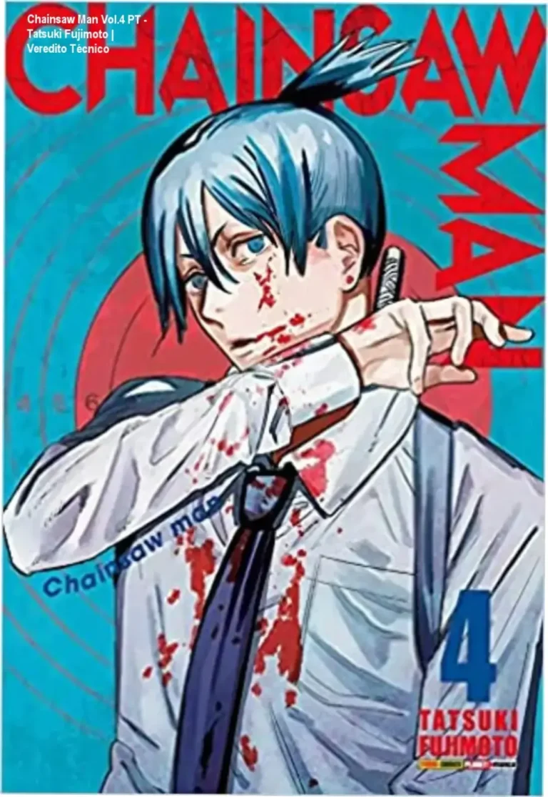 Imagem do volume 4 de Chainsaw Man em edição portuguesa com destaque para o título e autor
