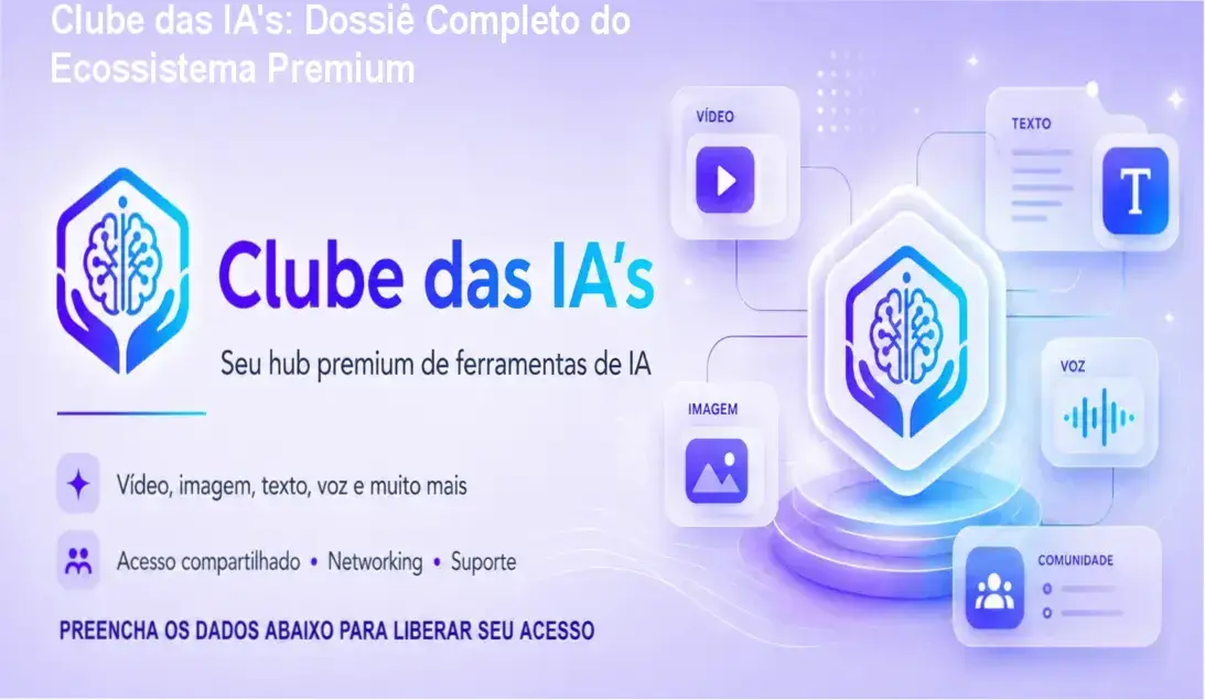 Clube das IA's exibindo interface de ferramentas de inteligência artificial para criadores