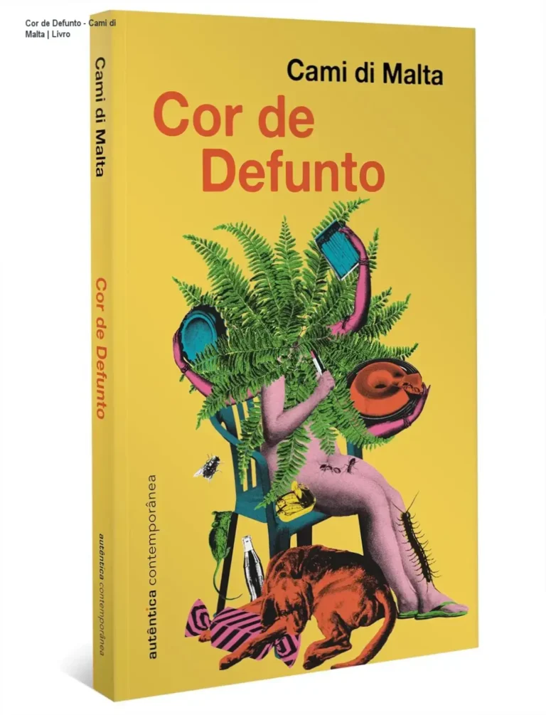 Capa do livro Cor de Defunto por Cami di Malta, destacando a protagonista lidando com o peso do luto e a busca por conexão.