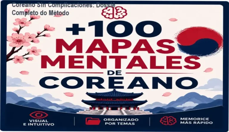 Visão interna do material digital Coreano Sin Complicaciones do Protocolo Oficial mostrando mapas mentais visuais