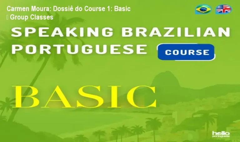 Interface do curso Course 1: Basic – Group Classes de Carmen Moura revelando aulas e materiais de estudo