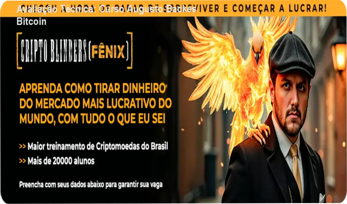 Captura da interface digital do curso CRIPTOBLINDERS demonstrando guias tutoriais explicativos sobre análise técnica de criptomoedas