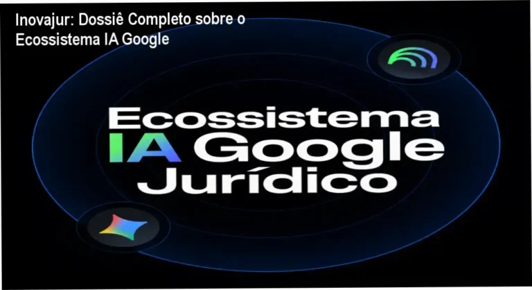 Interface do Curso Ecossistema IA Google Jurídico da Inovajur demonstrando o uso de Gemini e NotebookLM