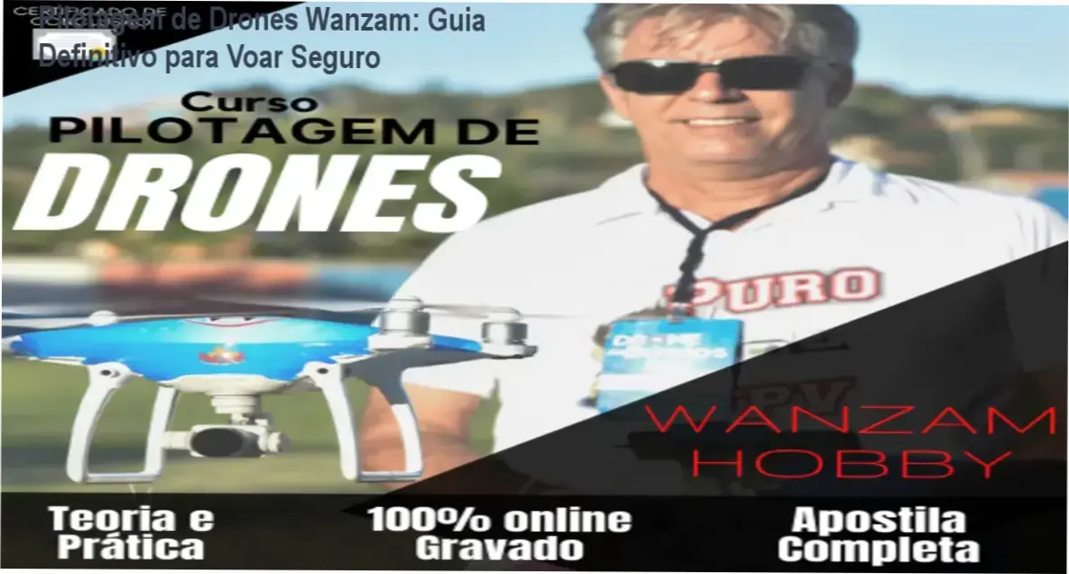 Drone em voo estabilizado aplicando técnicas de segurança do curso Wanzam Hobby