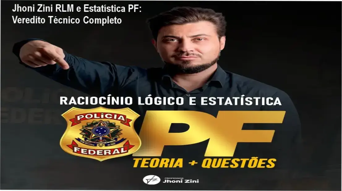 Interface do curso de Raciocínio Lógico e Estatística para Polícia Federal do professor Jhoni Zini