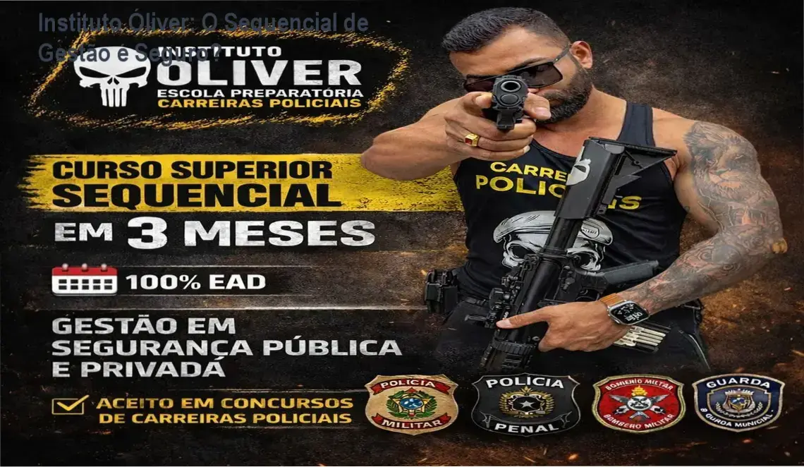 Interface de estudos do curso sequencial do Instituto Óliver para segurança pública