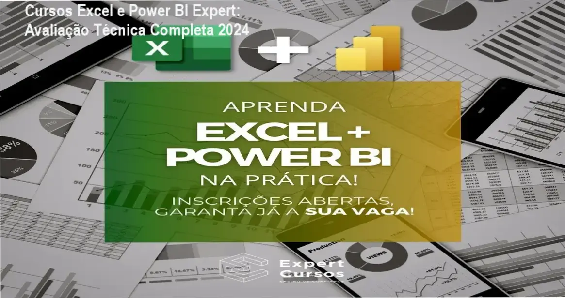 Dashboard profissional criado no Power BI durante o curso Expert Cursos integrando dados do Excel
