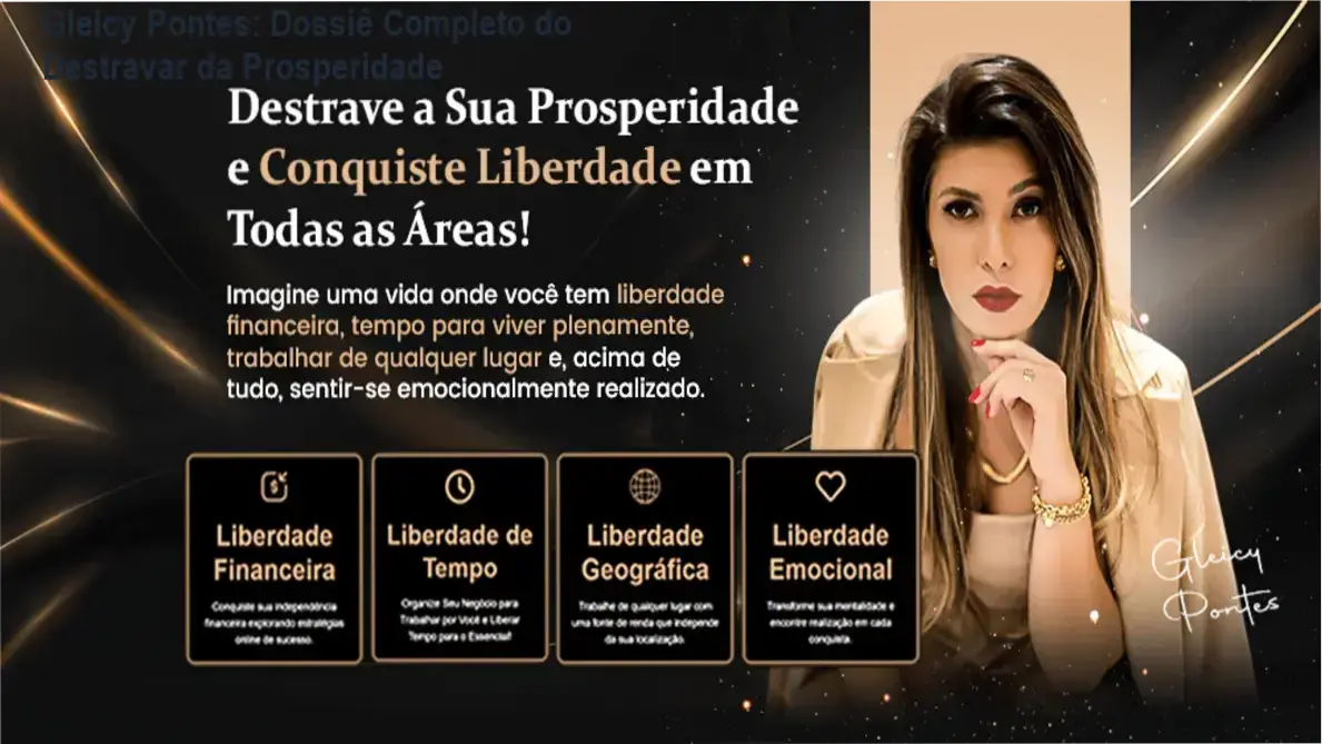Bastidores e interface do método Destravar da Prosperidade de Gleicy Pontes
