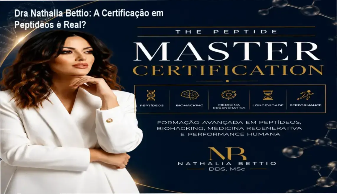 Visão interna da plataforma The Peptide Master Certification da Dra Nathalia Bettio detalhando aulas e módulos