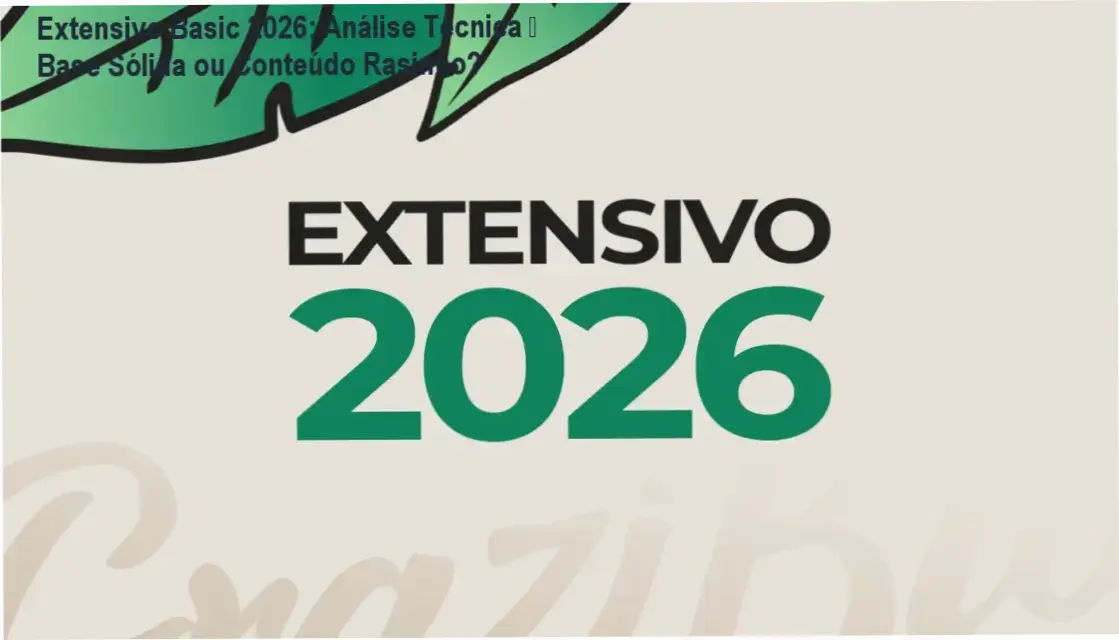 Extensivo Basic 2026 Terra Negra bastidores funcionamento visão interna