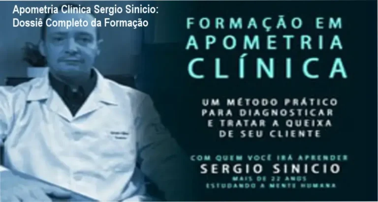 Infográfico detalhando os módulos e a metodologia da Formação em Apometria Clínica de Sergio Sinicio