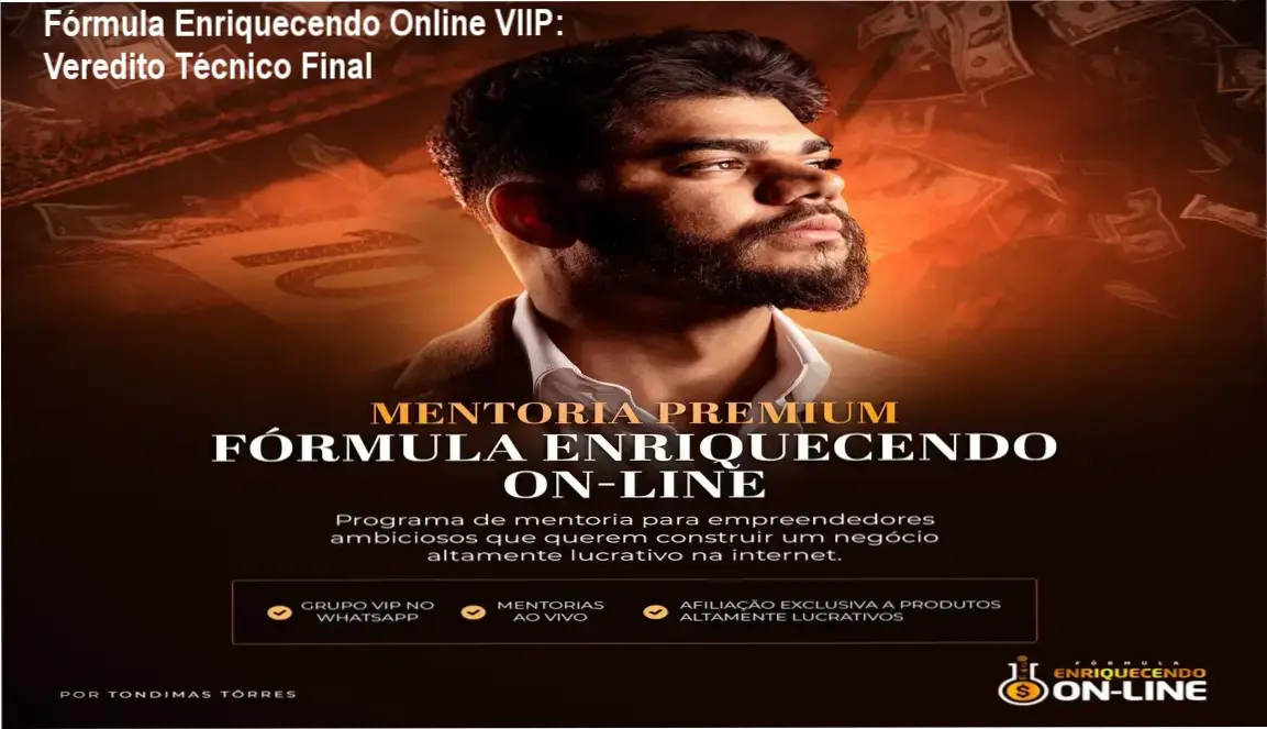 Fórmula Enriquecendo Online VIIP Tondimas Torres bastidores e funcionamento
