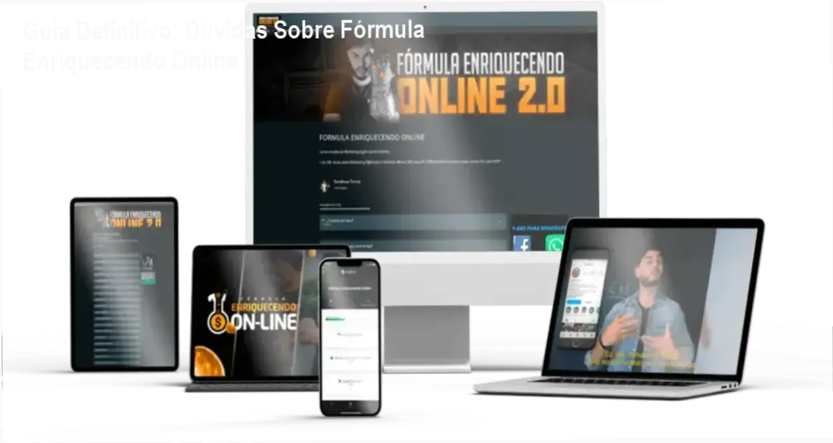 Tela do curso Fórmula Enriquecendo Online com módulos e suporte visualizado