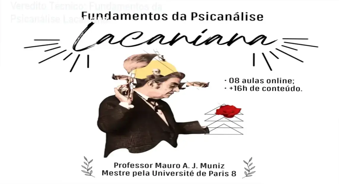 Infográfico com a estrutura teórica do curso Fundamentos da Psicanálise Lacaniana